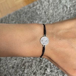Hand made bracelet with silver stone